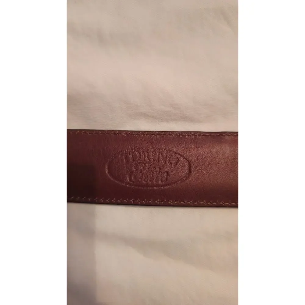 Torino Elite Genuine Ostrich Leather Belt Men's Size 38 Silver Buckle